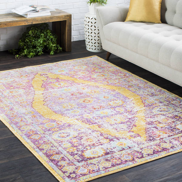 Bungalow Rose Solal Performance Pink/Blue Rug & Reviews Wayfair